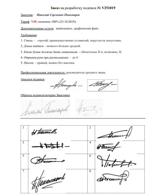 Разработка личной подписи онлайн Новороссийск